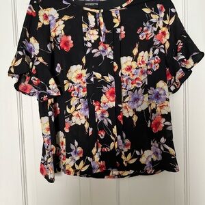 Liz Claiborne Black Floral Blouse